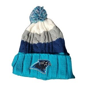 𝅺Carolina Panthers NFL Acrylic Toboggan Beanie Hat Pompom Top Football Apparel